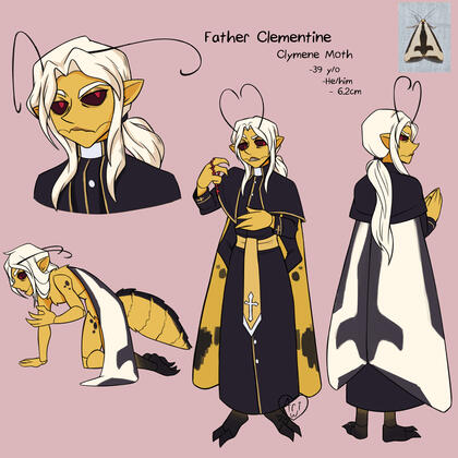 Clementine is another human cursed into the form of a Miinu. Once a catholic priest, he went mad after his body was corrupted into an alien form.